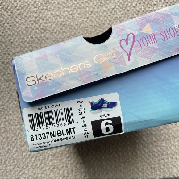 NIB Skechers Toddler Size 6 Sneakers Running Shose Blue - Picture 2 of 2